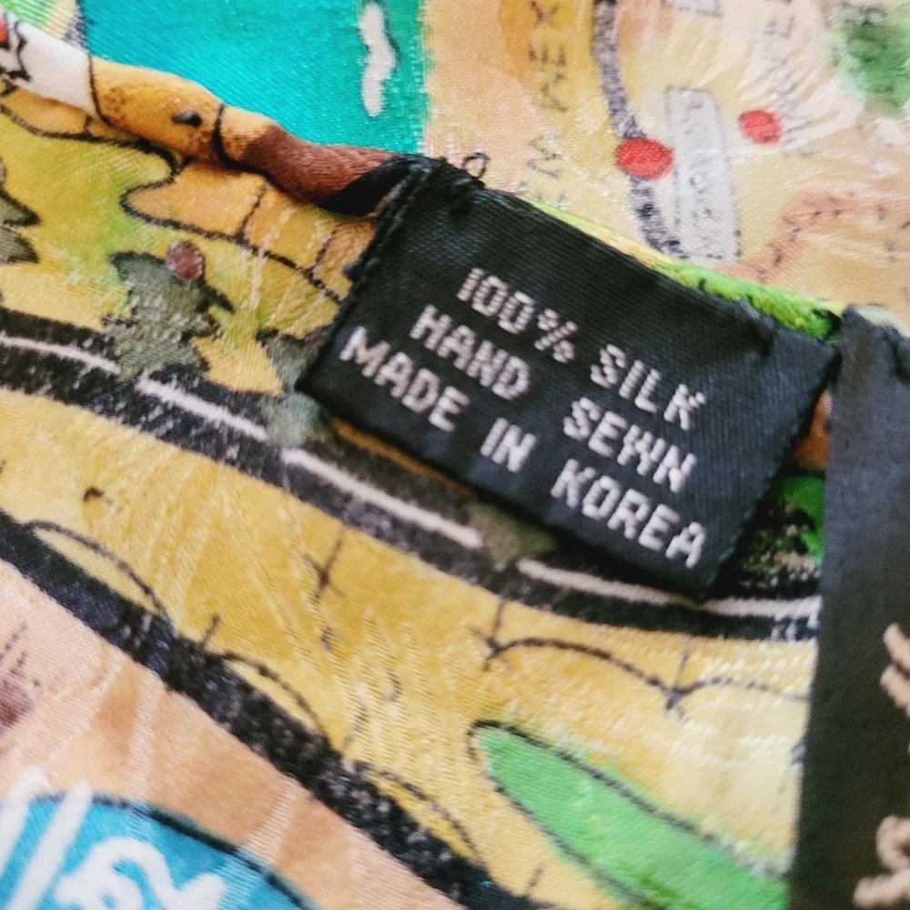 Ultra Rare Nicole Miller Route 66 oversized Silk Scarf Vintage 1991 - Picture 11 of 12